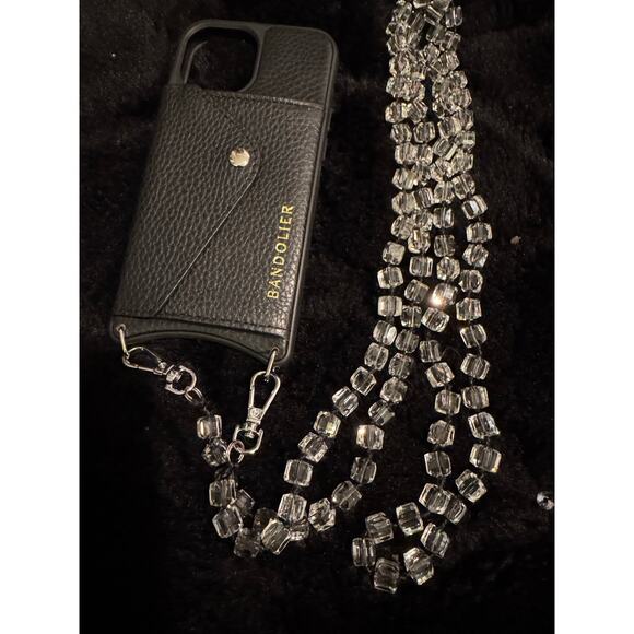 Bandolier iPhone 13mini donna wallet case &
Clear crystal Cleo beaded strap - Picture 1 of 3